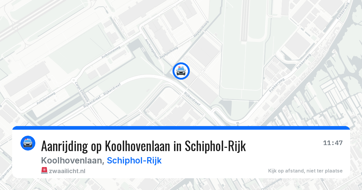 Aanrijding op Koolhovenlaan in Schiphol-Rijk — 27 mei 2026