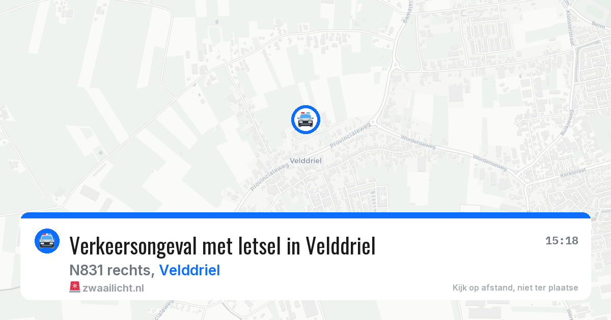 Verkeersongeval met letsel in Velddriel — 10 apr 2026