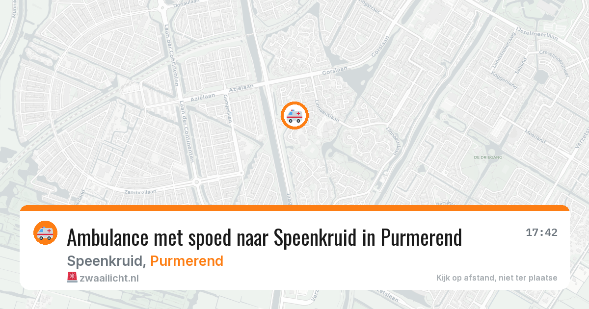 Ambulance met spoed naar Speenkruid in Purmerend — 16 mrt 2026