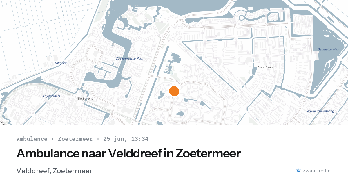 Ambulance naar Velddreef in Zoetermeer — 25 jun 2026