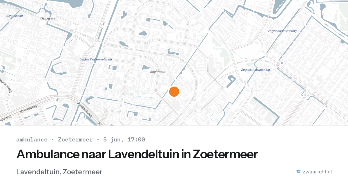 Ambulance naar Lavendeltuin in Zoetermeer — 5 jun 2026
