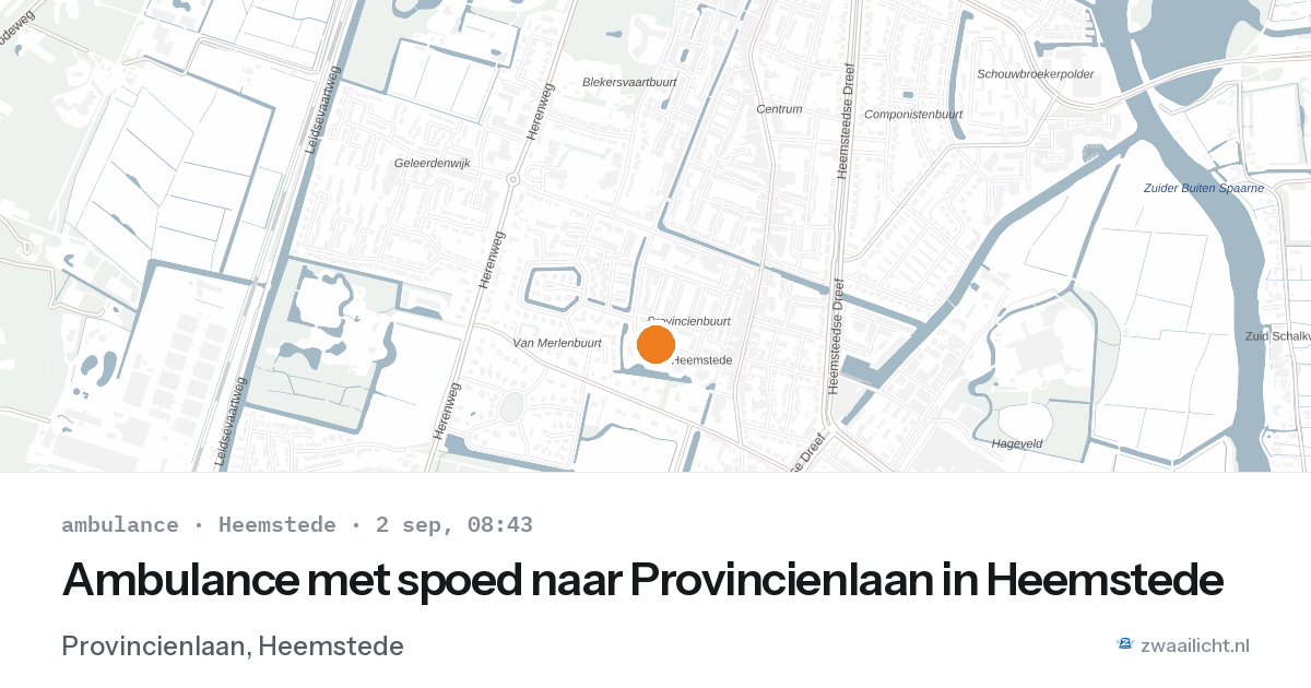 Ambulance met spoed naar Provincienlaan in Heemstede — 2 sep 2026