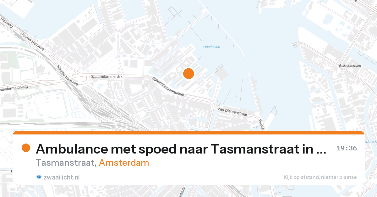 Ambulance met spoed naar Tasmanstraat in Amsterdam — 27 aug 2026