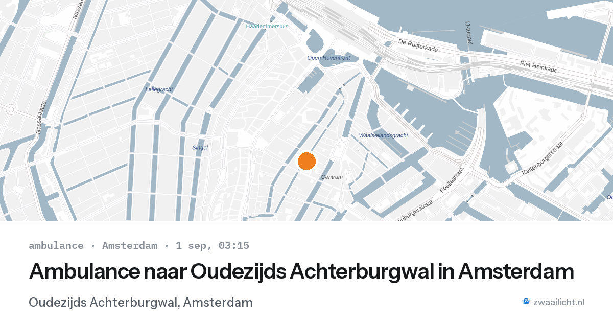 Ambulance naar Oudezijds Achterburgwal in Amsterdam — 1 sep 2026