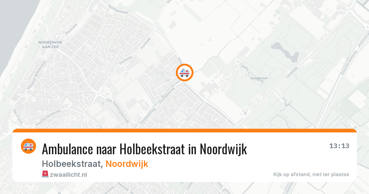 Ambulance naar Holbeekstraat in Noordwijk — 5 aug 2026