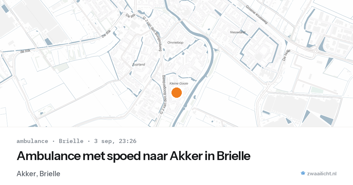 Ambulance met spoed naar Akker in Brielle — 3 sep 2026