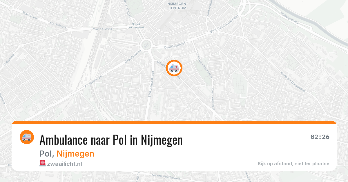 Ambulance naar Pol in Nijmegen — 22 jul 2026