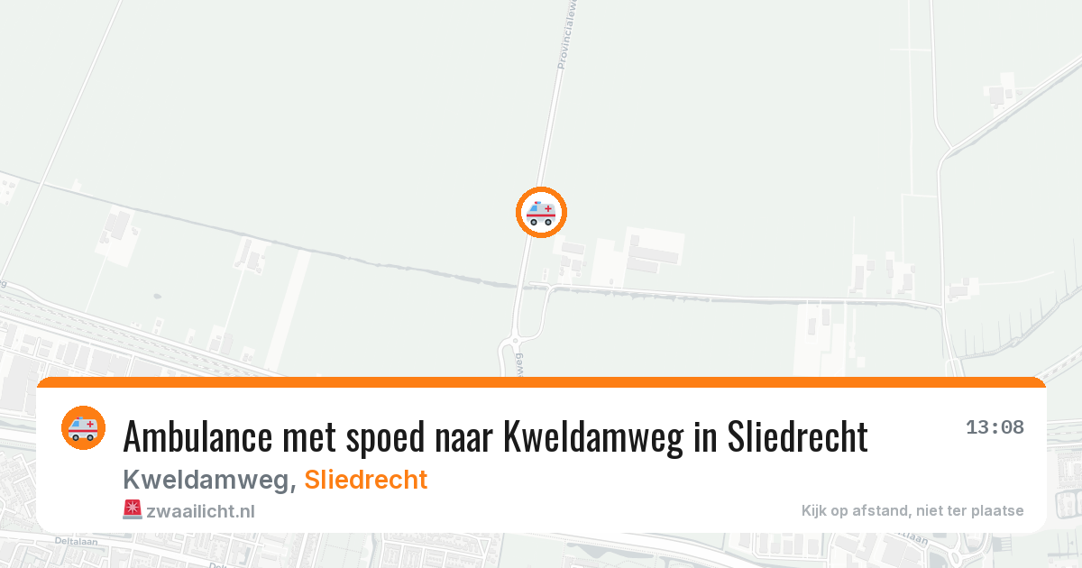 Ambulance met spoed naar Kweldamweg in Sliedrecht — 17 mei 2026