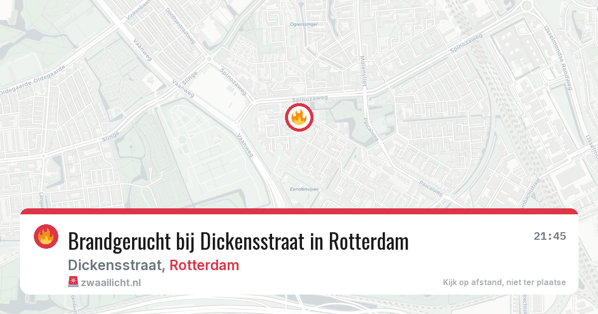 Brandgerucht bij Dickensstraat in Rotterdam — 15 jun 2026