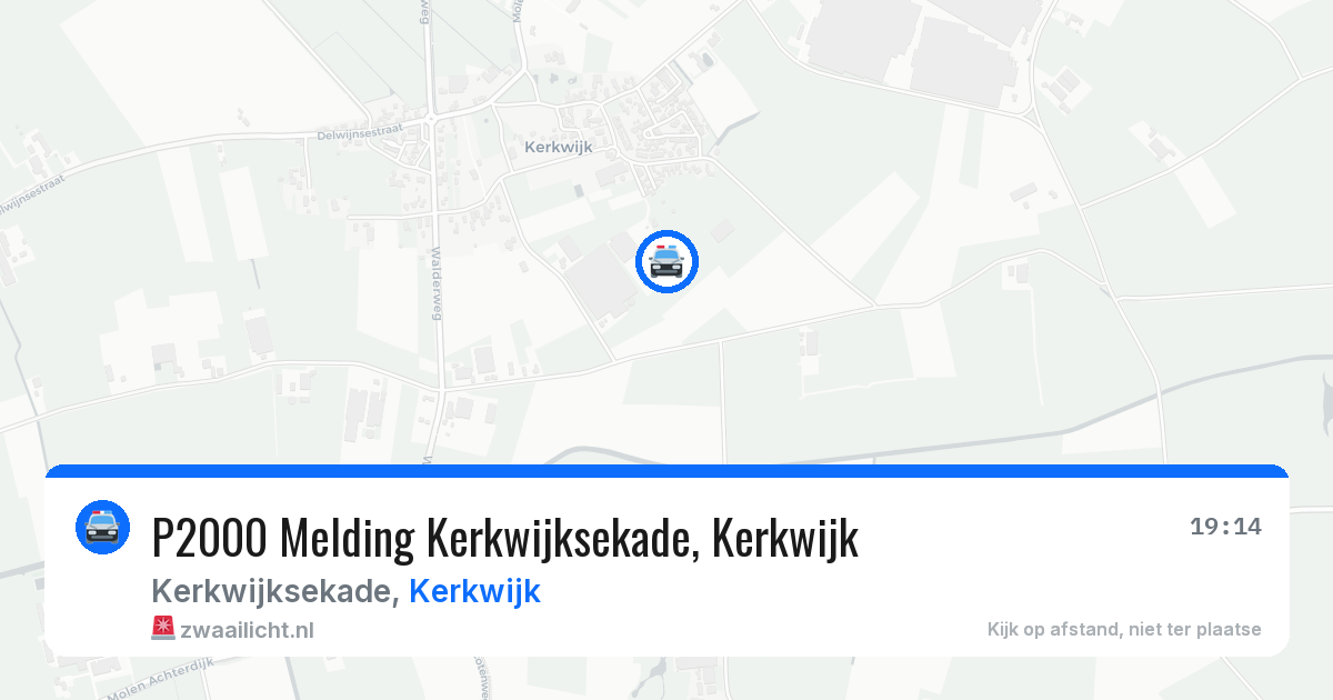 P2000 Melding Kerkwijksekade, Kerkwijk — 18 jun 2026