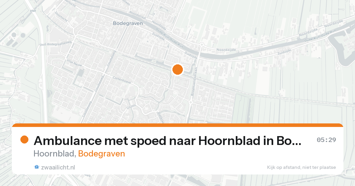 Ambulance met spoed naar Hoornblad in Bodegraven — 22 jul 2026