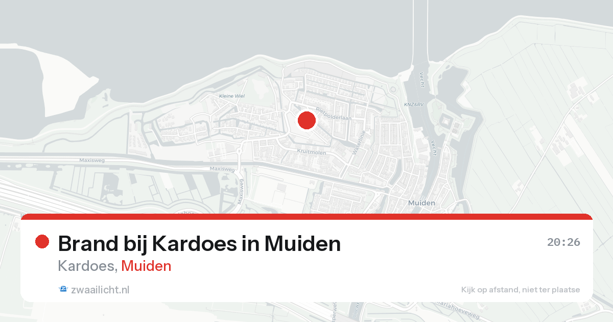 Brand bij Kardoes in Muiden — 18 aug 2026