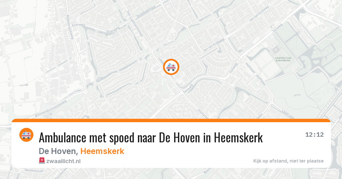 Ambulance met spoed naar De Hoven in Heemskerk — 8 jun 2026