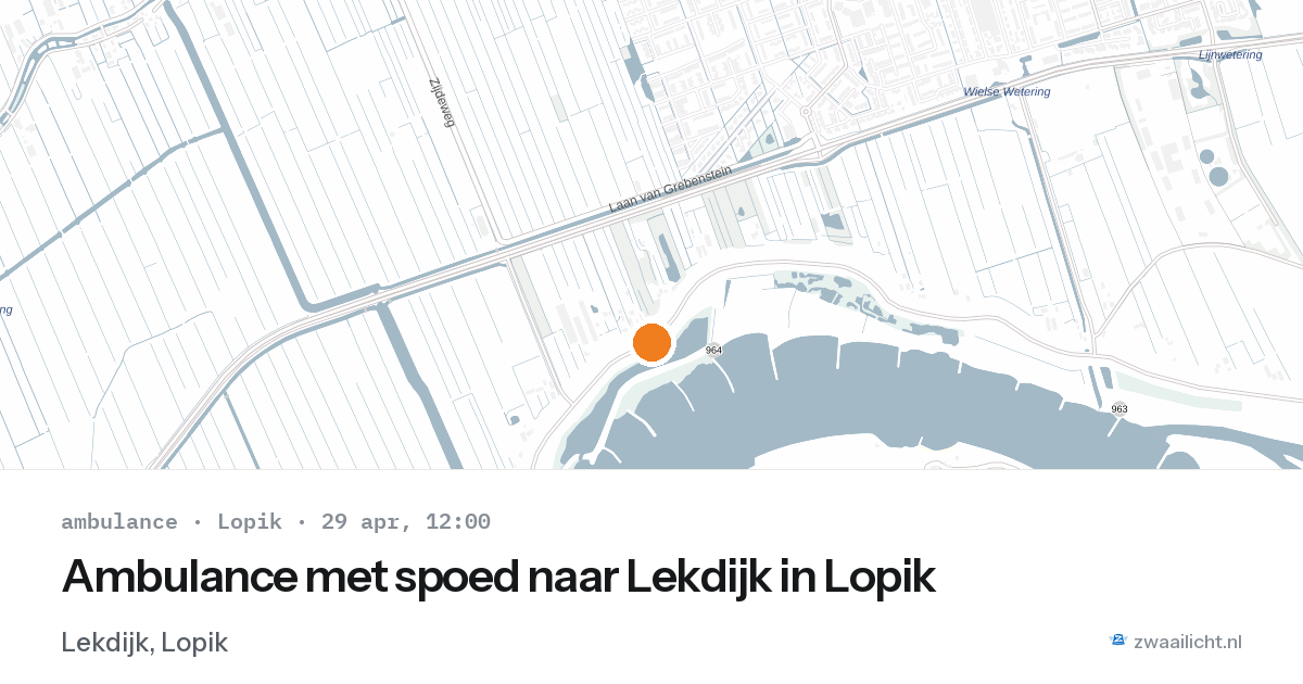Ambulance met spoed naar Lekdijk in Lopik — 29 apr 2026
