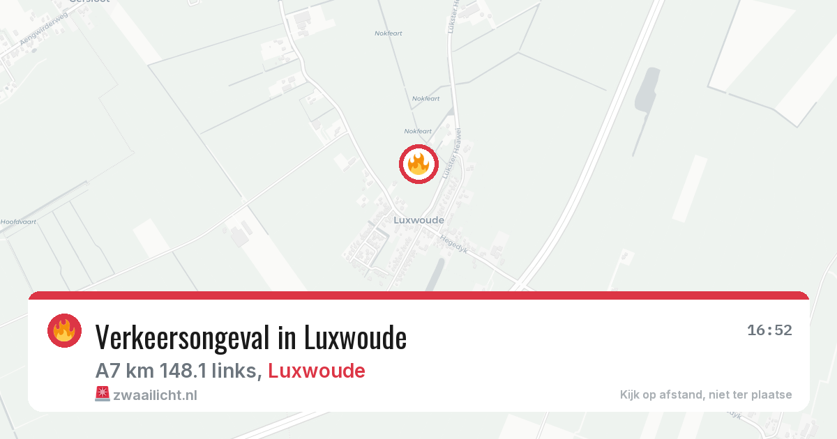 Verkeersongeval in Luxwoude — 12 jun 2026