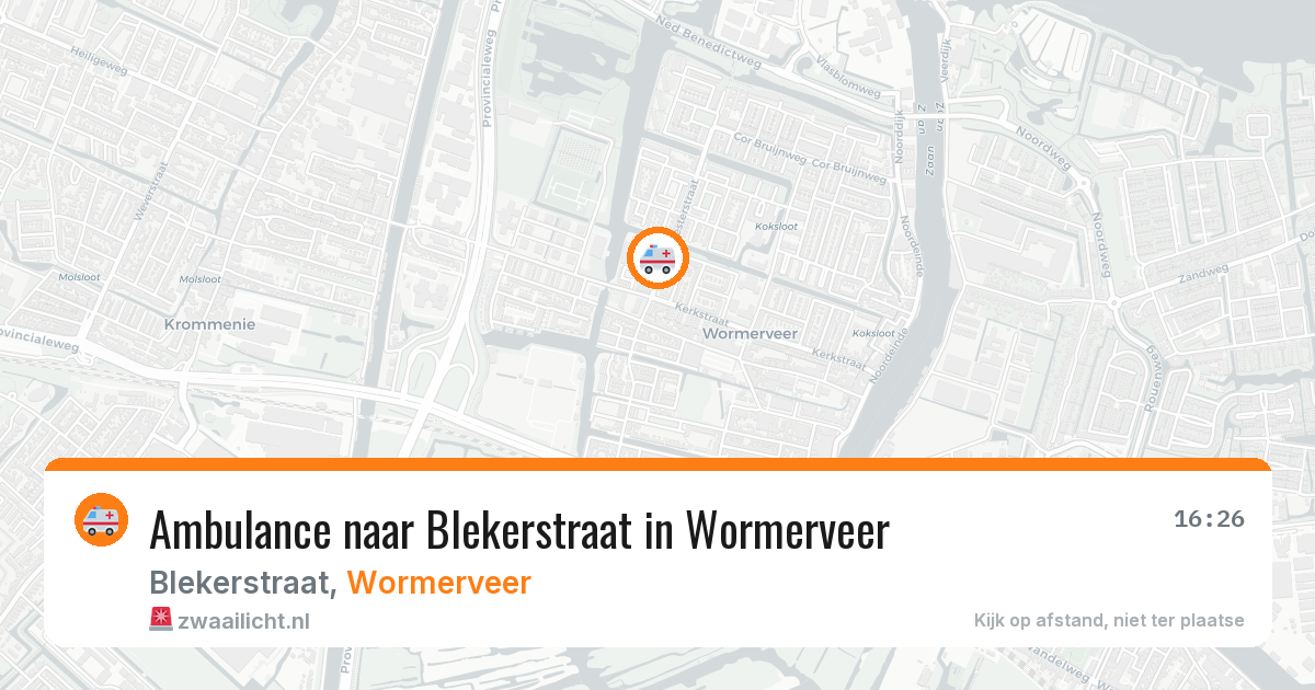 Ambulance naar Blekerstraat in Wormerveer — 26 mei 2026