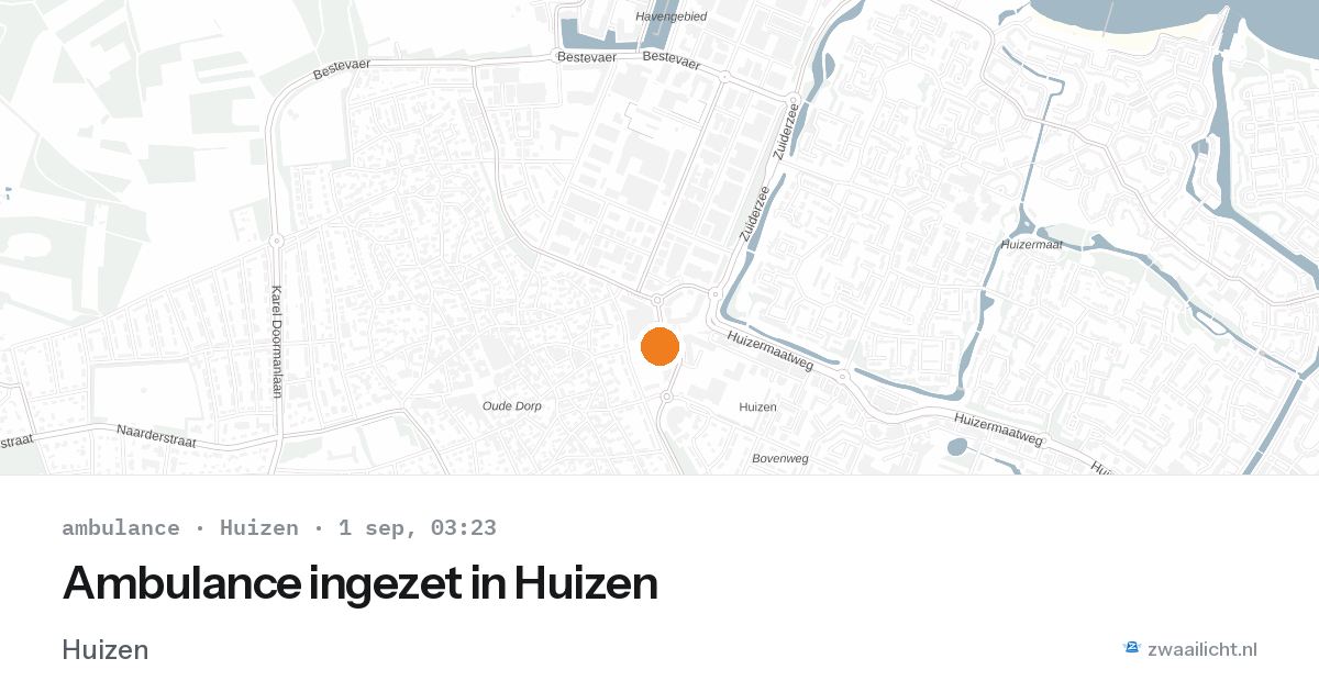 Ambulance ingezet in Huizen — 1 sep 2026