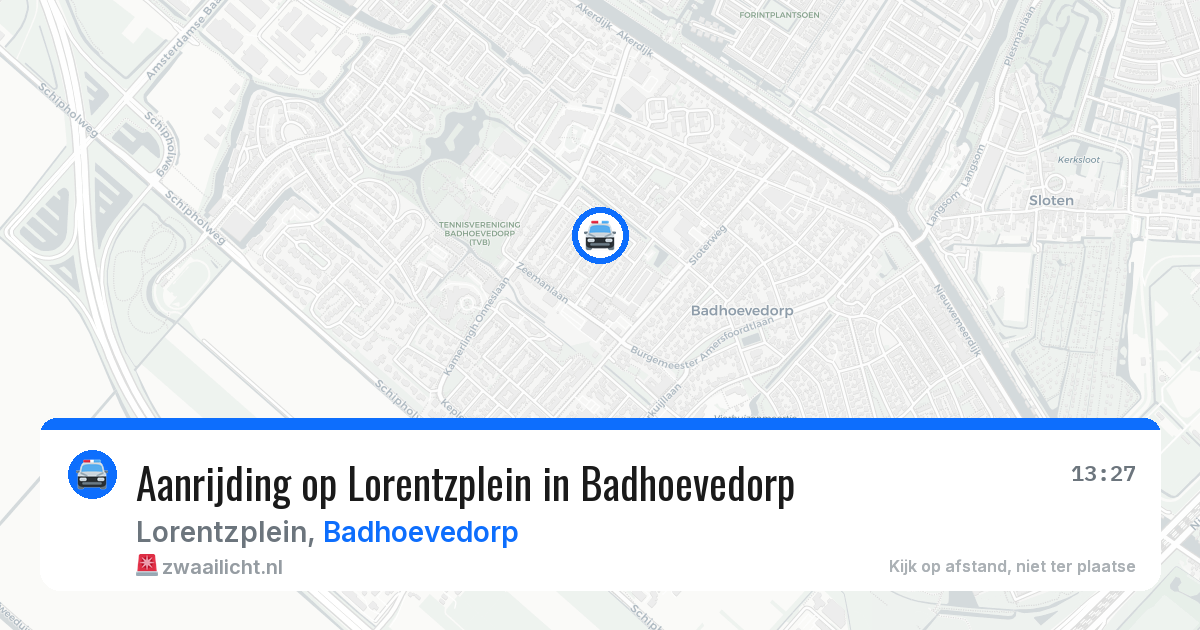 Aanrijding op Lorentzplein in Badhoevedorp — 14 mei 2026