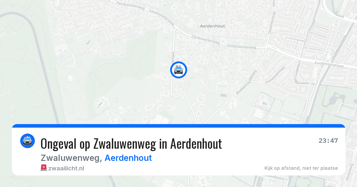 Ongeval op Zwaluwenweg in Aerdenhout — 25 jul 2026
