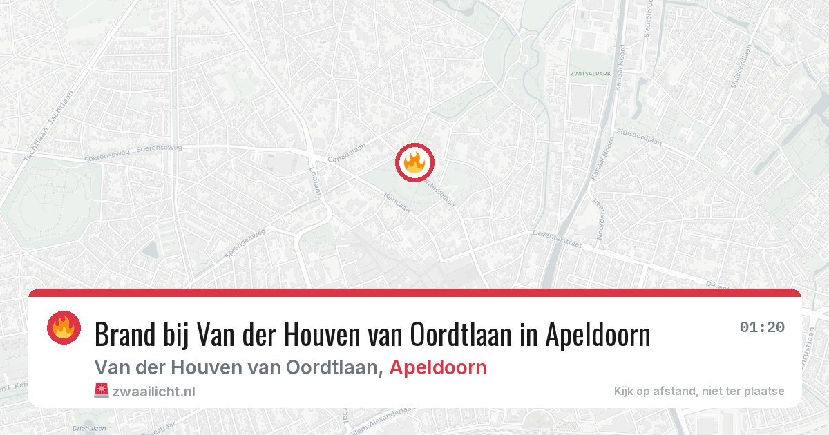 Brand bij Van der Houven van Oordtlaan in Apeldoorn — 16 jul 2026
