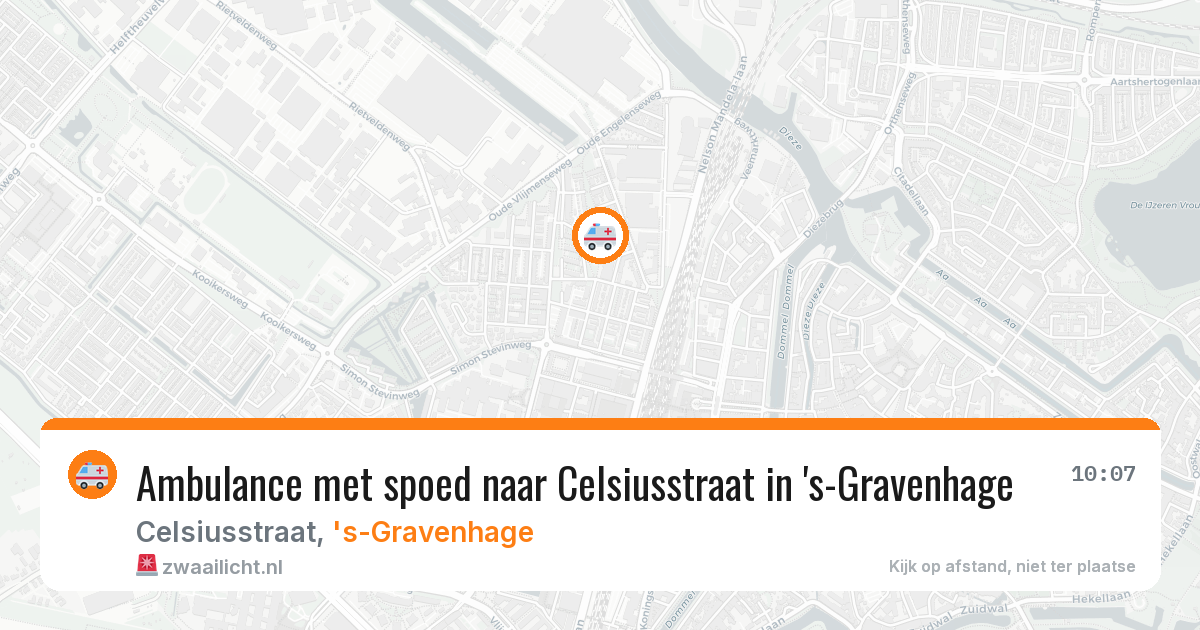 Ambulance met spoed naar Celsiusstraat in 's-Gravenhage — 27 mrt 2026