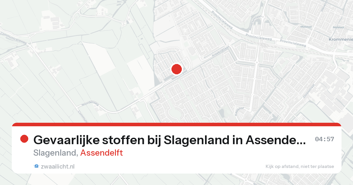 Gevaarlijke stoffen bij Slagenland in Assendelft — 24 aug 2026