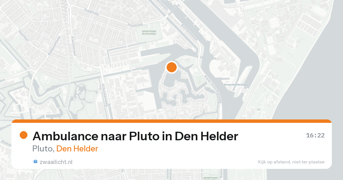 Ambulance naar Pluto in Den Helder — 20 aug 2026