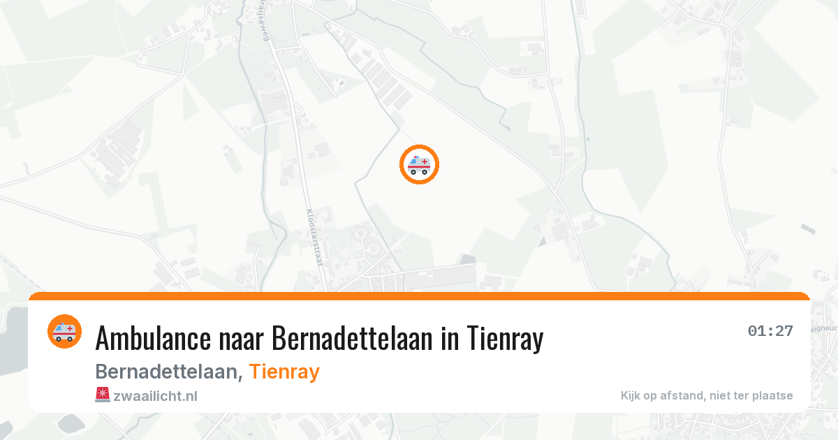 Ambulance naar Bernadettelaan in Tienray — 23 mei 2026
