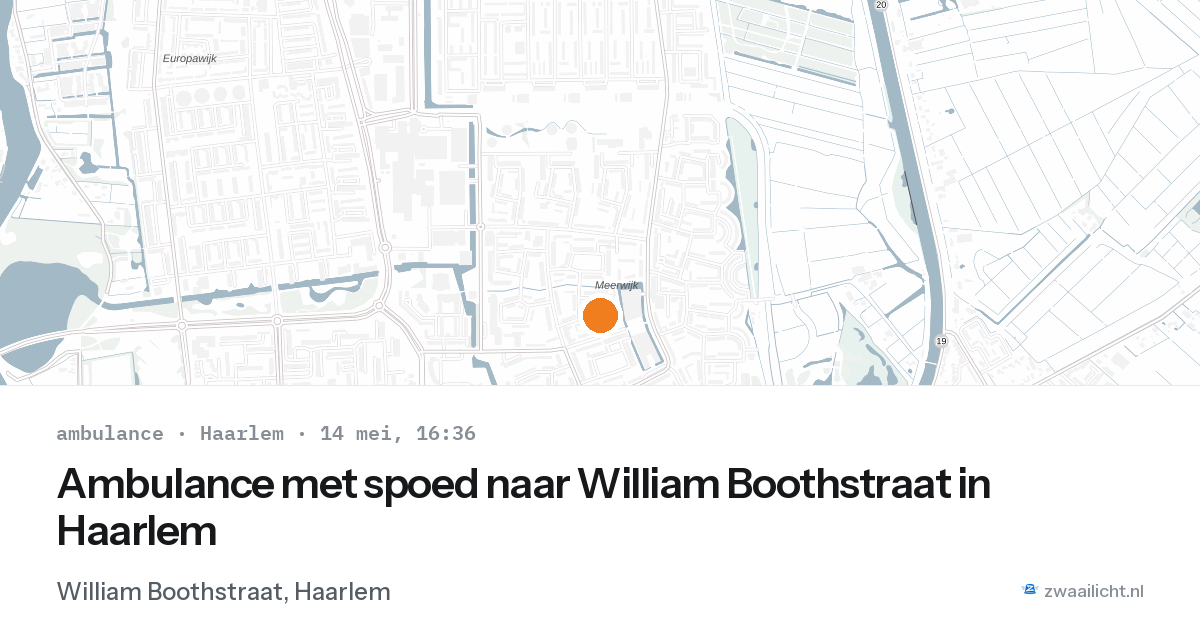 Ambulance met spoed naar William Boothstraat in Haarlem — 14 mei 2026