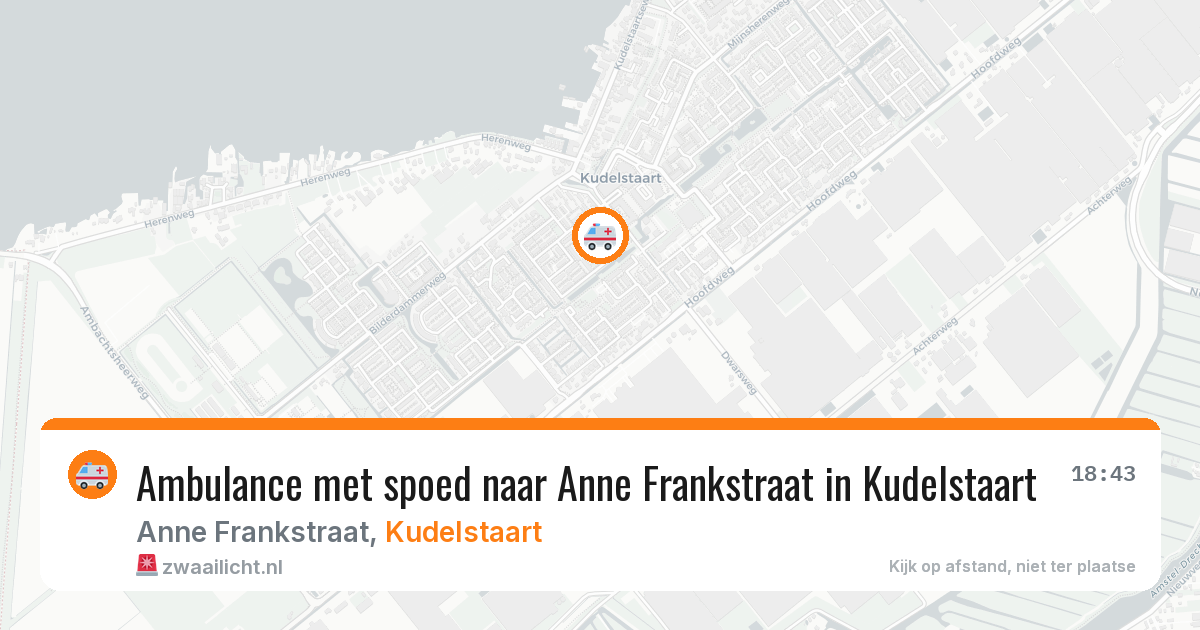 Ambulance met spoed naar Anne Frankstraat in Kudelstaart — 16 mrt 2026