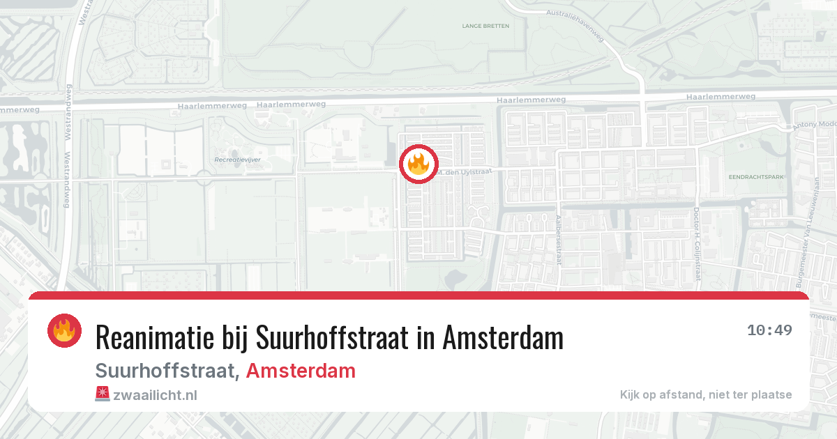 Reanimatie bij Suurhoffstraat in Amsterdam — 13 aug 2026