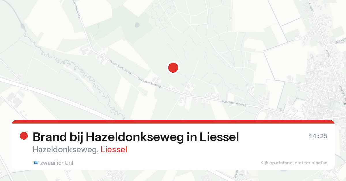 Brand bij Hazeldonkseweg in Liessel — 18 aug 2026