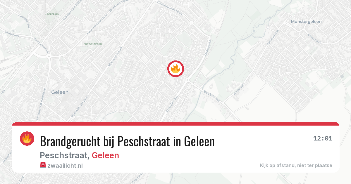 Brandgerucht bij Peschstraat in Geleen — 31 jul 2026
