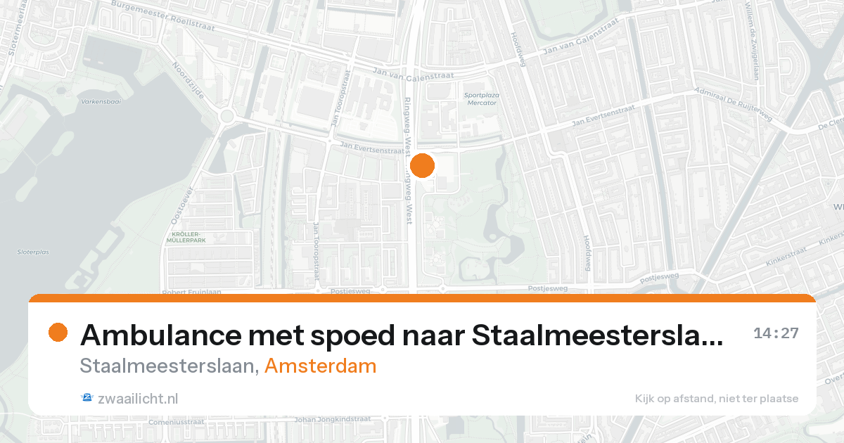 Ambulance met spoed naar Staalmeesterslaan in Amsterdam — 23 aug 2026