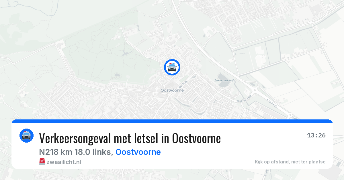 Verkeersongeval met letsel in Oostvoorne — 20 jun 2026