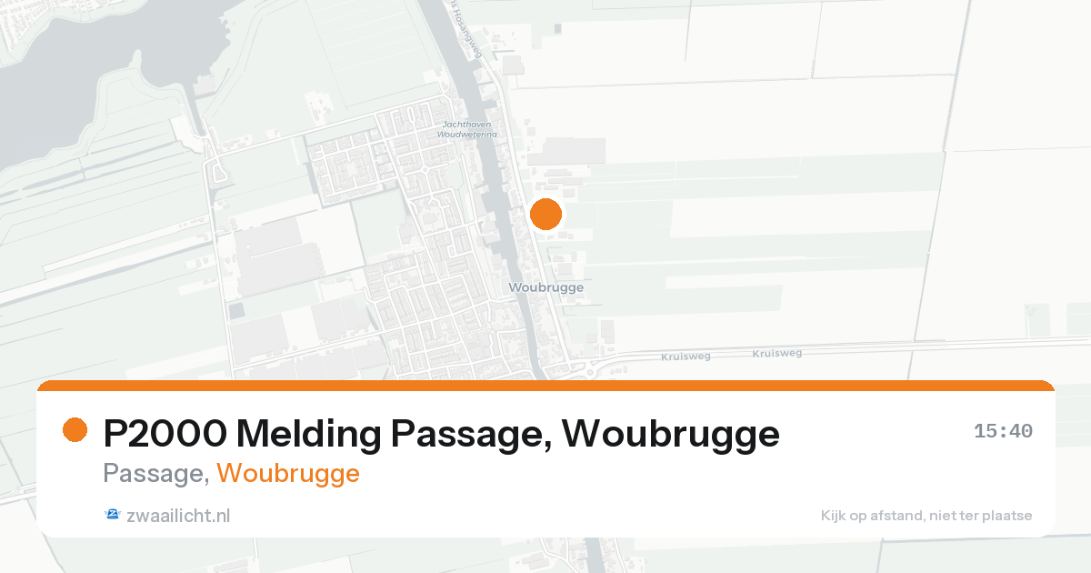P2000 Melding Passage, Woubrugge — 8 aug 2026