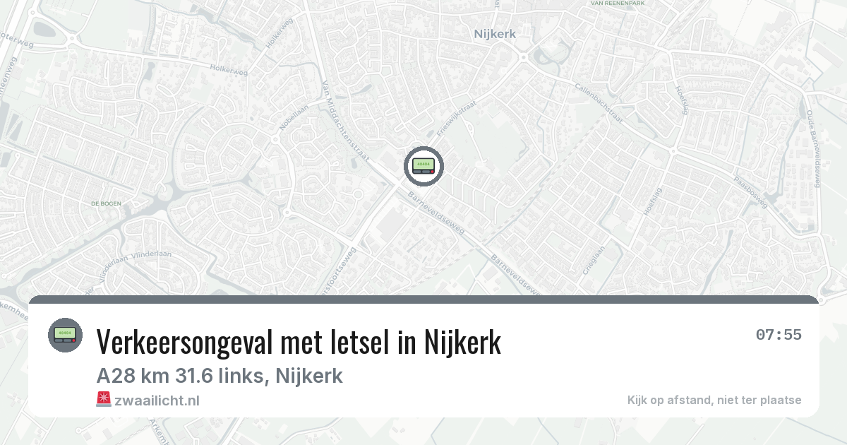 Verkeersongeval met letsel in Nijkerk — 9 jun 2026