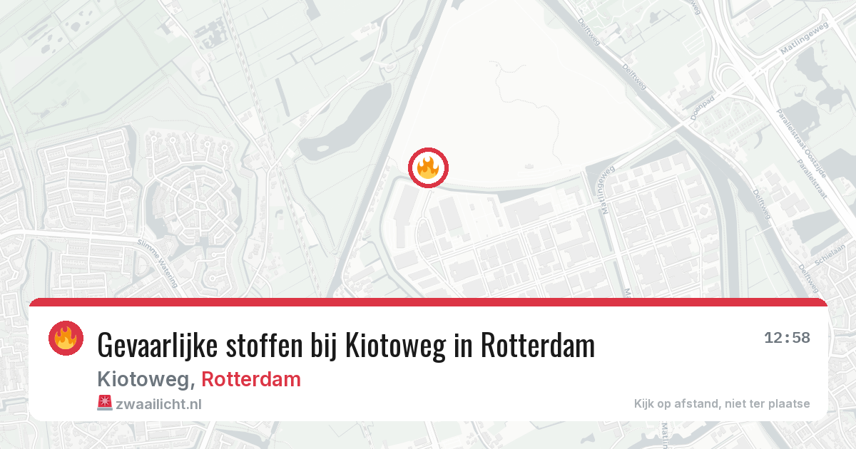 Gevaarlijke stoffen bij Kiotoweg in Rotterdam — 18 jun 2026