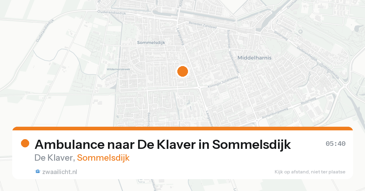 Ambulance naar De Klaver in Sommelsdijk — 26 aug 2026