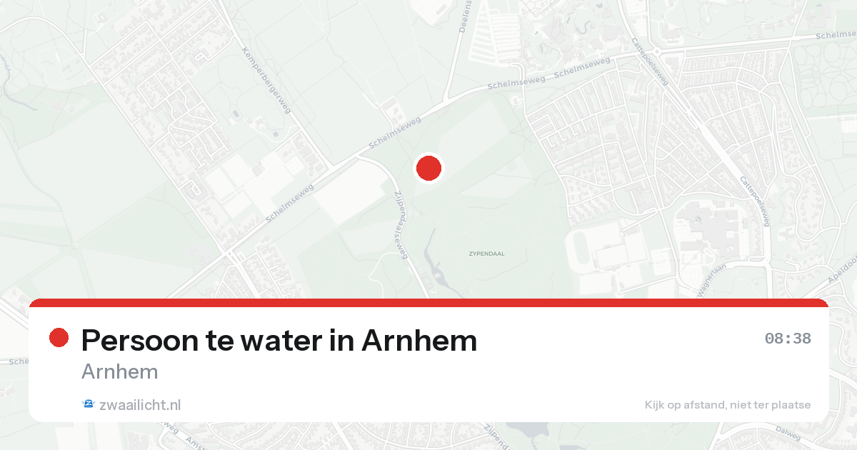 Persoon te water in Arnhem — 26 aug 2026