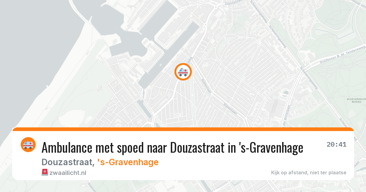 Ambulance met spoed naar Douzastraat in 's-Gravenhage — 13 aug 2026