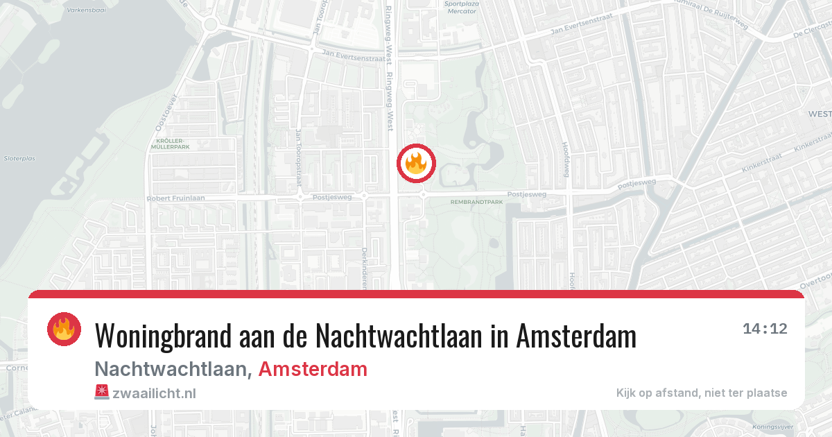 Woningbrand aan de Nachtwachtlaan in Amsterdam — 18 jul 2026