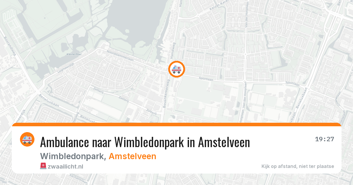 Ambulance naar Wimbledonpark in Amstelveen — 8 jun 2026