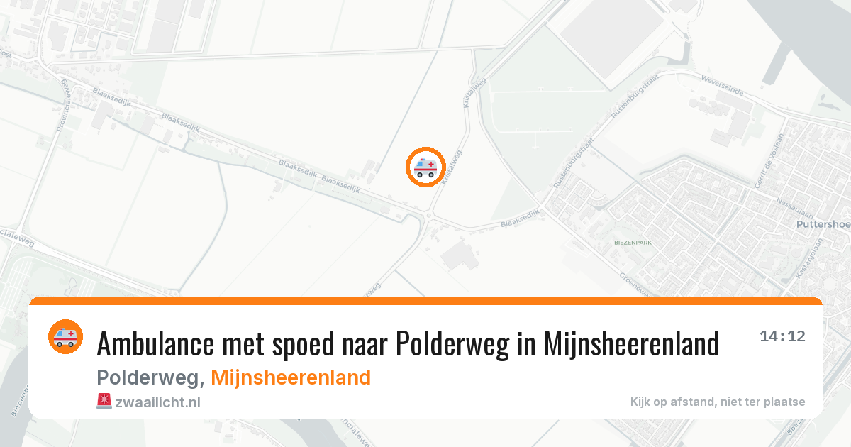 Ambulance met spoed naar Polderweg in Mijnsheerenland — 27 mrt 2026