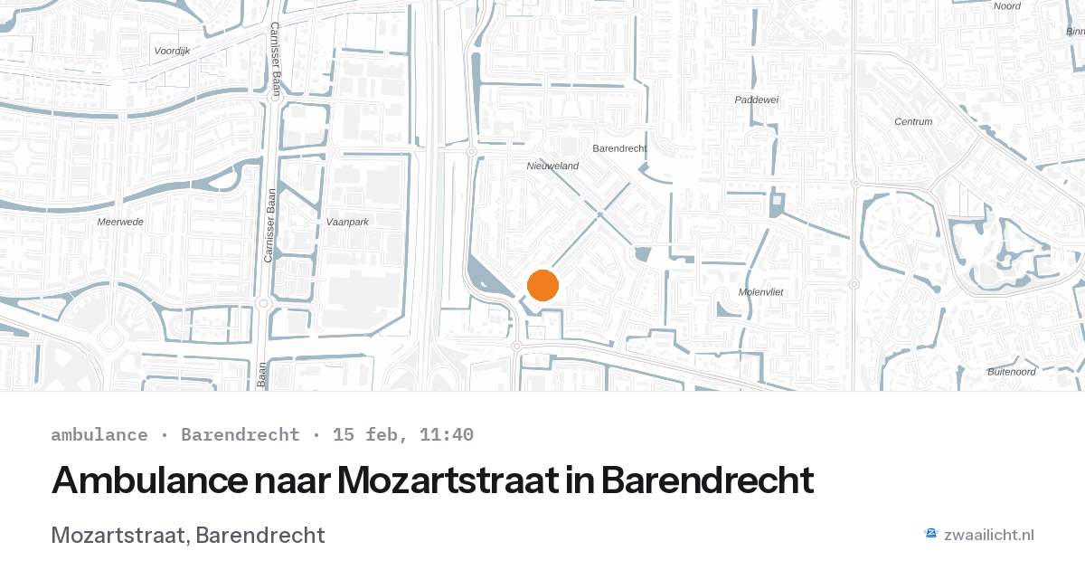 Ambulance naar Mozartstraat in Barendrecht — 6 feb 2026