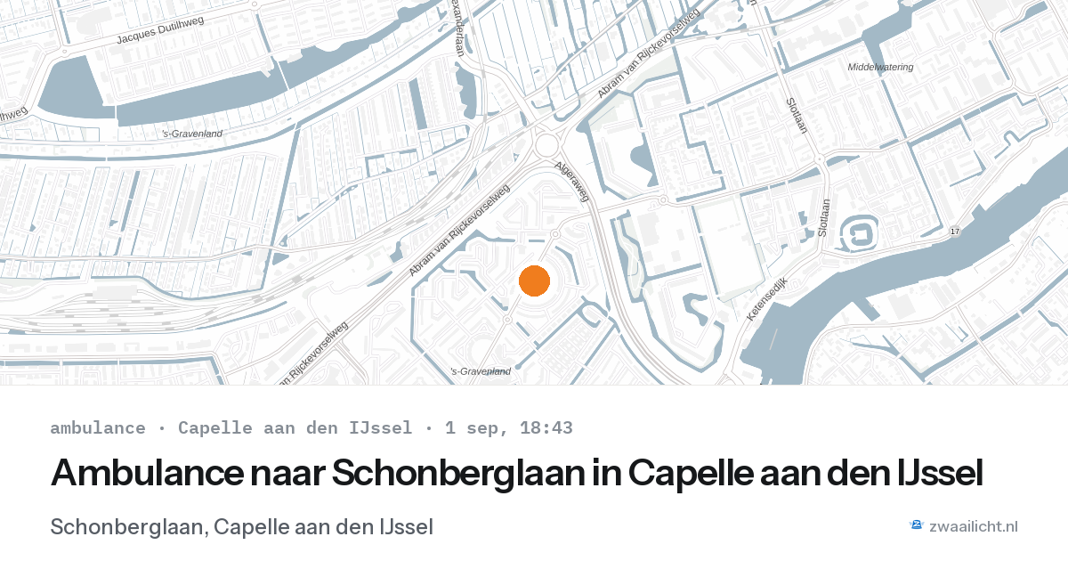 Ambulance naar Schonberglaan in Capelle aan den IJssel — 1 sep 2026