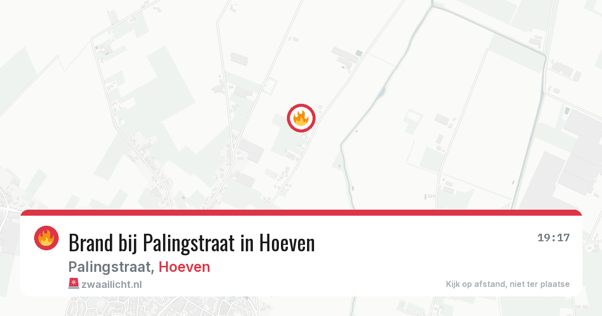 Brand bij Palingstraat in Hoeven — 1 apr 2026