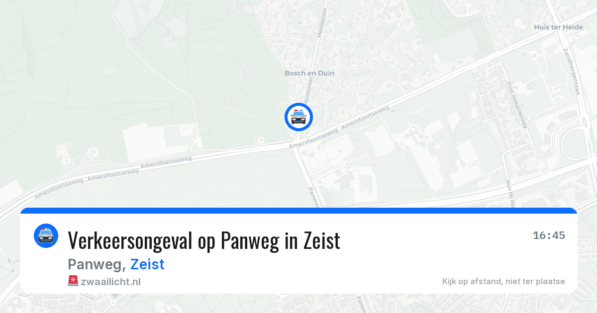 Verkeersongeval op Panweg in Zeist — 28 mei 2026