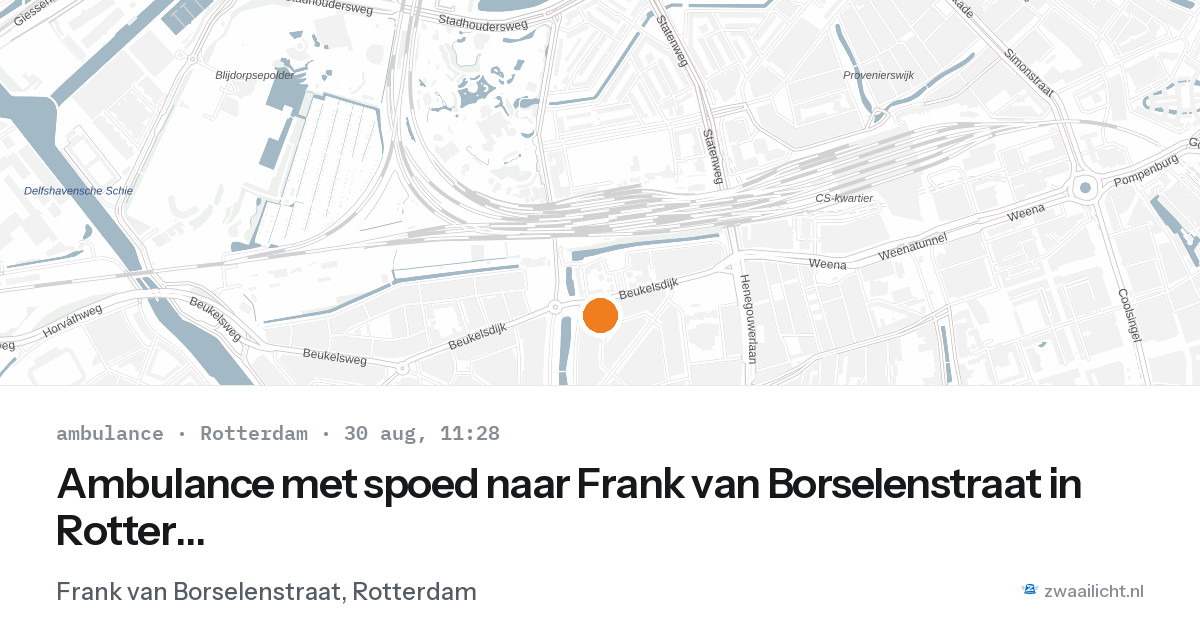 Ambulance met spoed naar Frank van Borselenstraat in Rotterdam — 30 aug 2026
