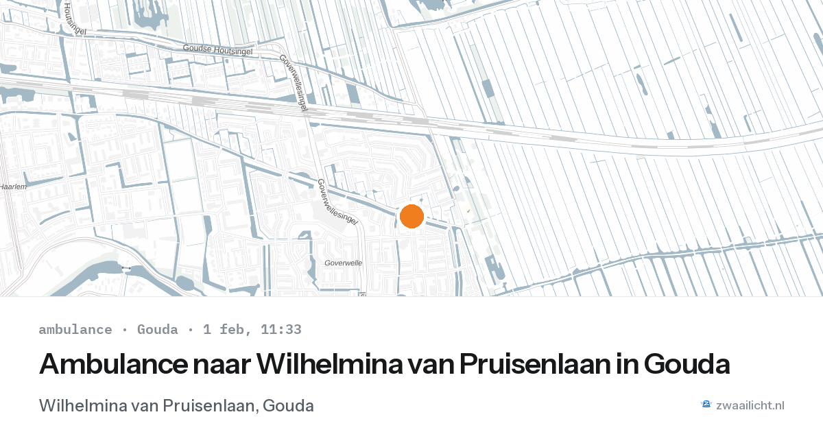Ambulance naar Wilhelmina van Pruisenlaan in Gouda — 1 feb 2026